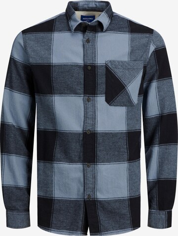 JACK & JONES Regular fit Button Up Shirt 'JAMES' in Blue: front