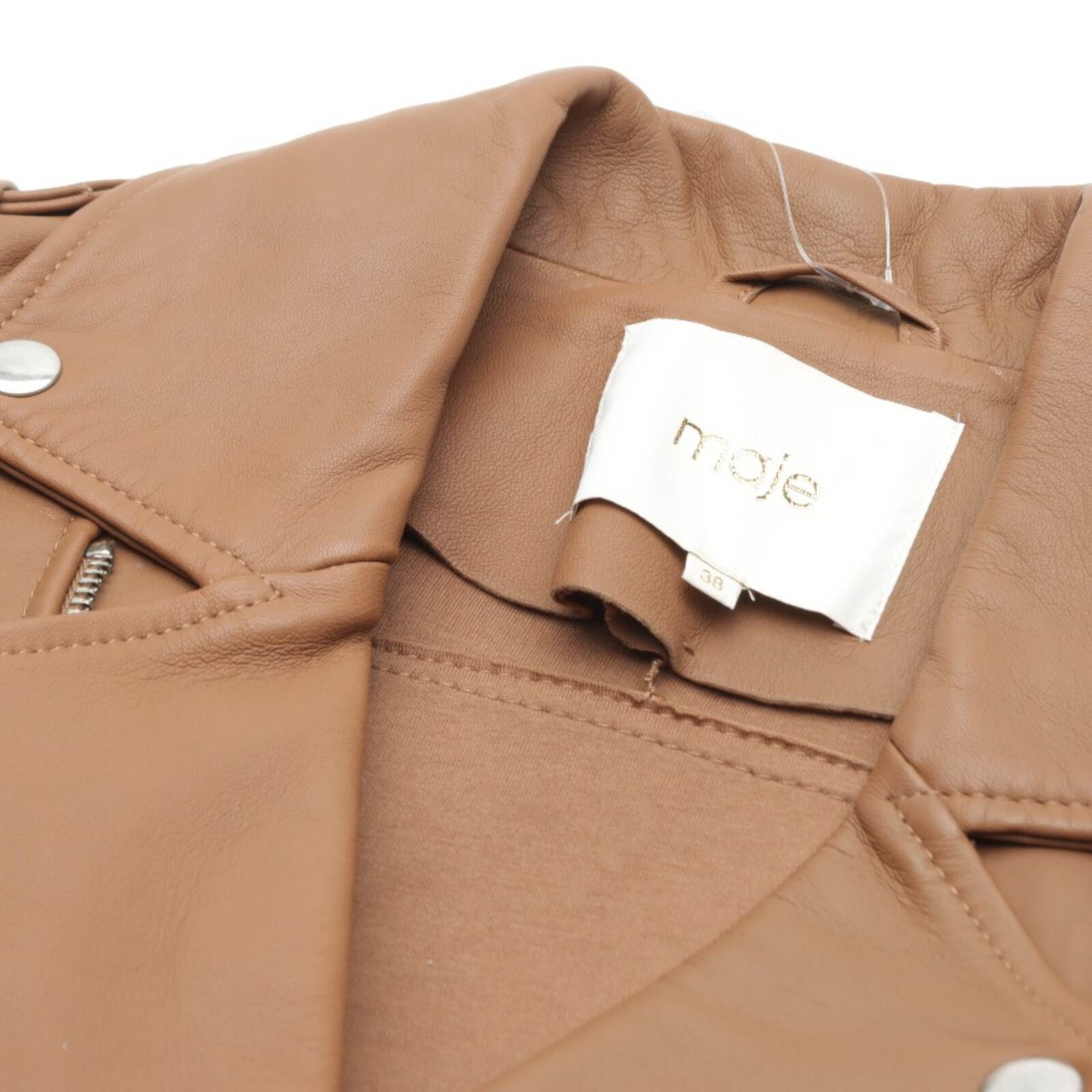 Maje Lederjacke / Ledermantel S in Braun