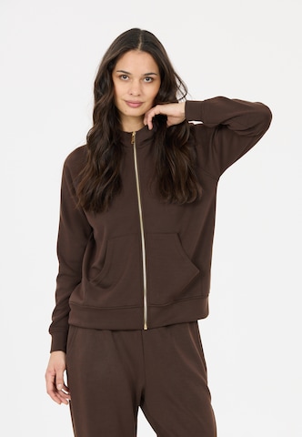 Athlecia Sweatvest 'Jacey' in Bruin: voorkant