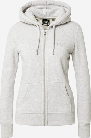 Superdry Sweat jacket in Grey: front