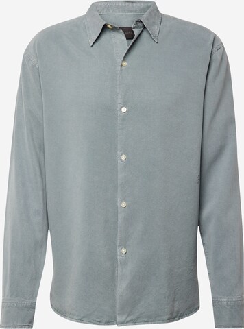 Coupe regular Chemise 'Ossian' elvine en bleu : devant