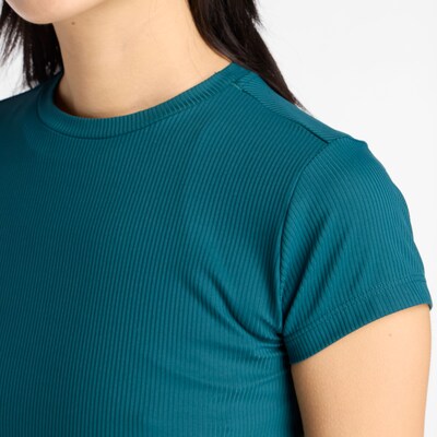 new balance Top 'Ribbed Fitted T-Shirt'. in grün / pastellgrün, Produktansicht
