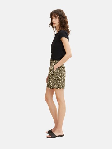 TOM TAILOR Loose fit Pleat-Front Pants in Green