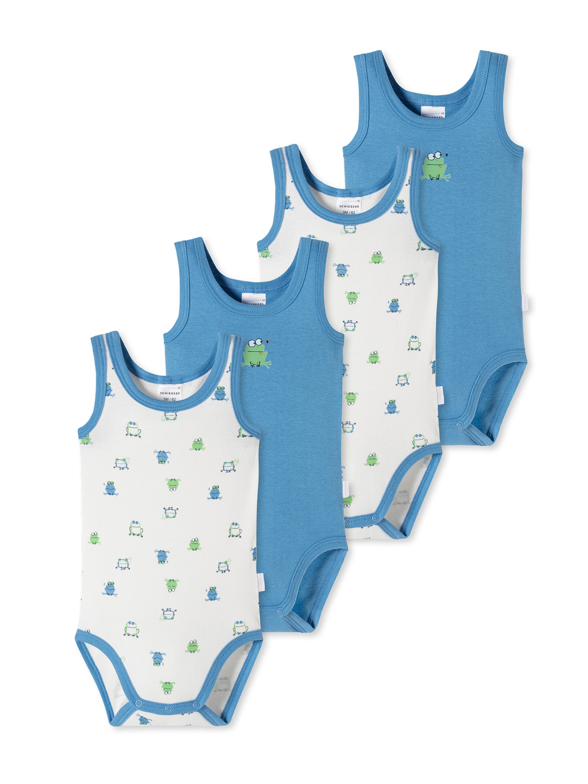 Barboteuse / body ' Nature Love  ' SCHIESSER en bleu : devant