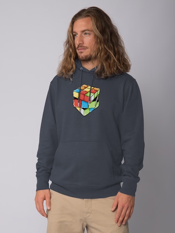 Felpa ' Pixel Zauberwürfel ' di Watapparel in grigio: frontale