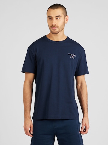 Tricou de la Tommy Jeans pe albastru: față