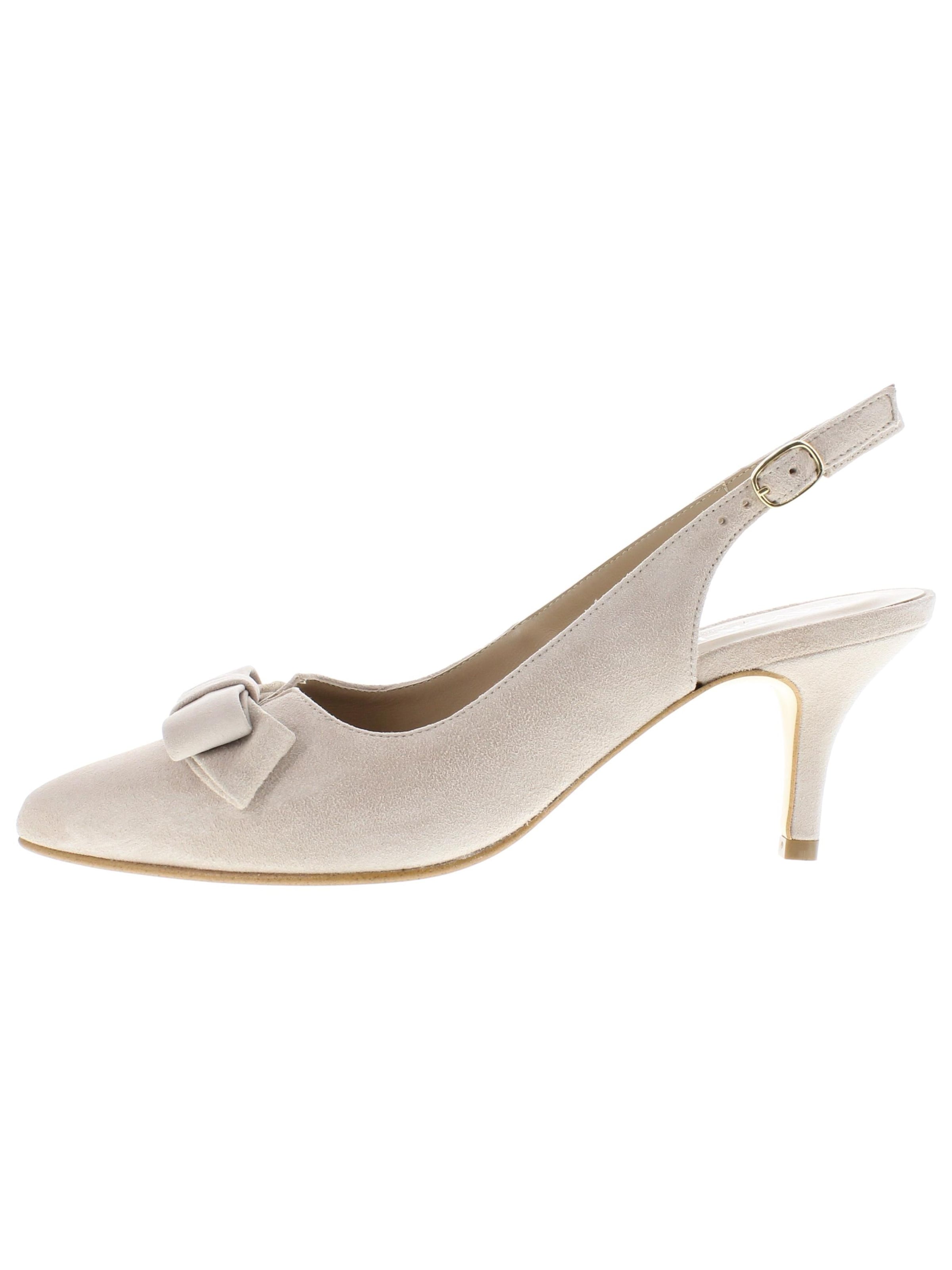 XAVER LUIS Schuhmanufaktur Slingback Pumps 'MINA' in Beige: front