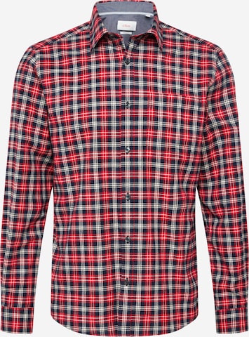 s.Oliver Regular fit Button Up Shirt in Red: front