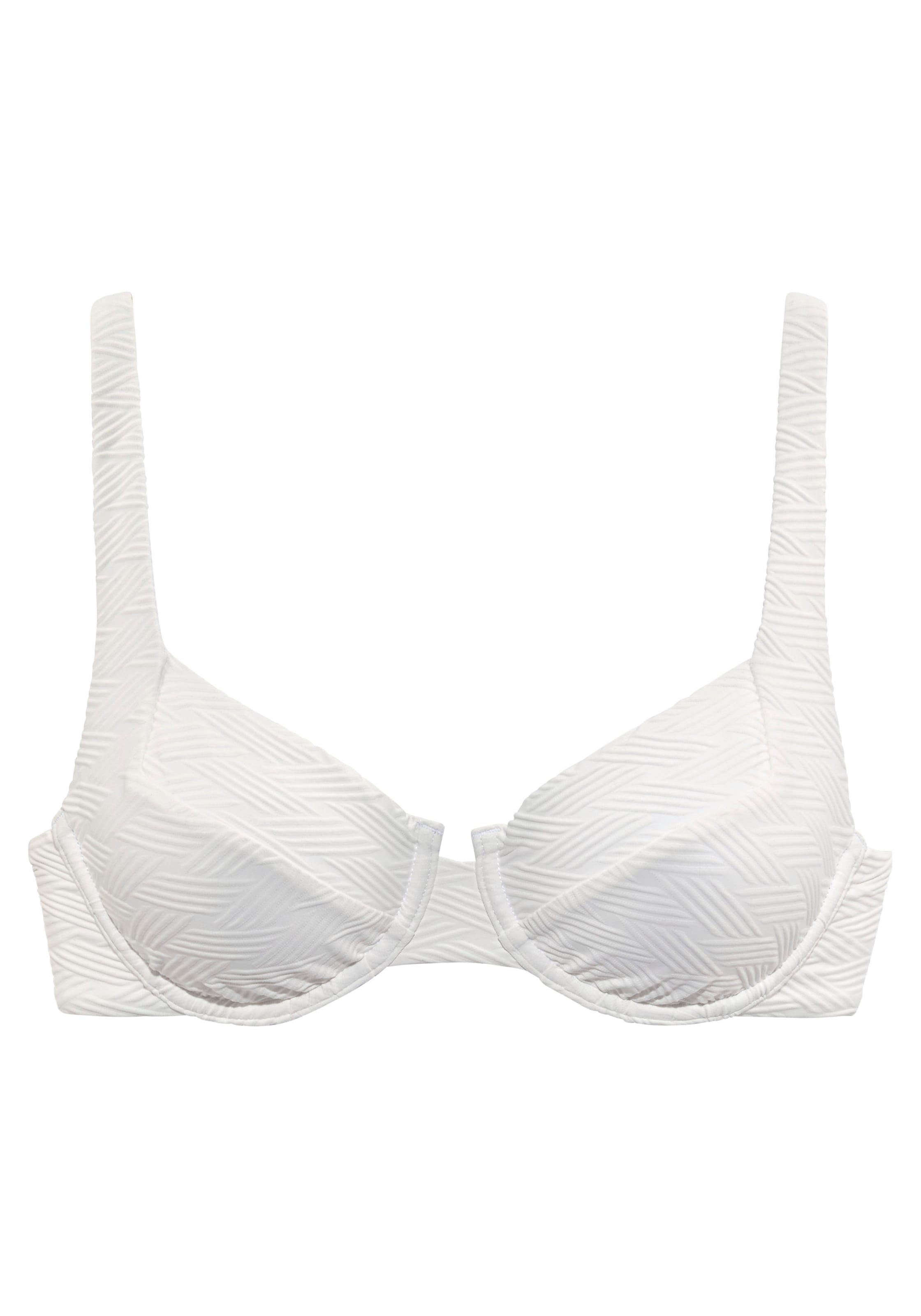 SUNSEEKER T-shirt Bikini Top in White: front