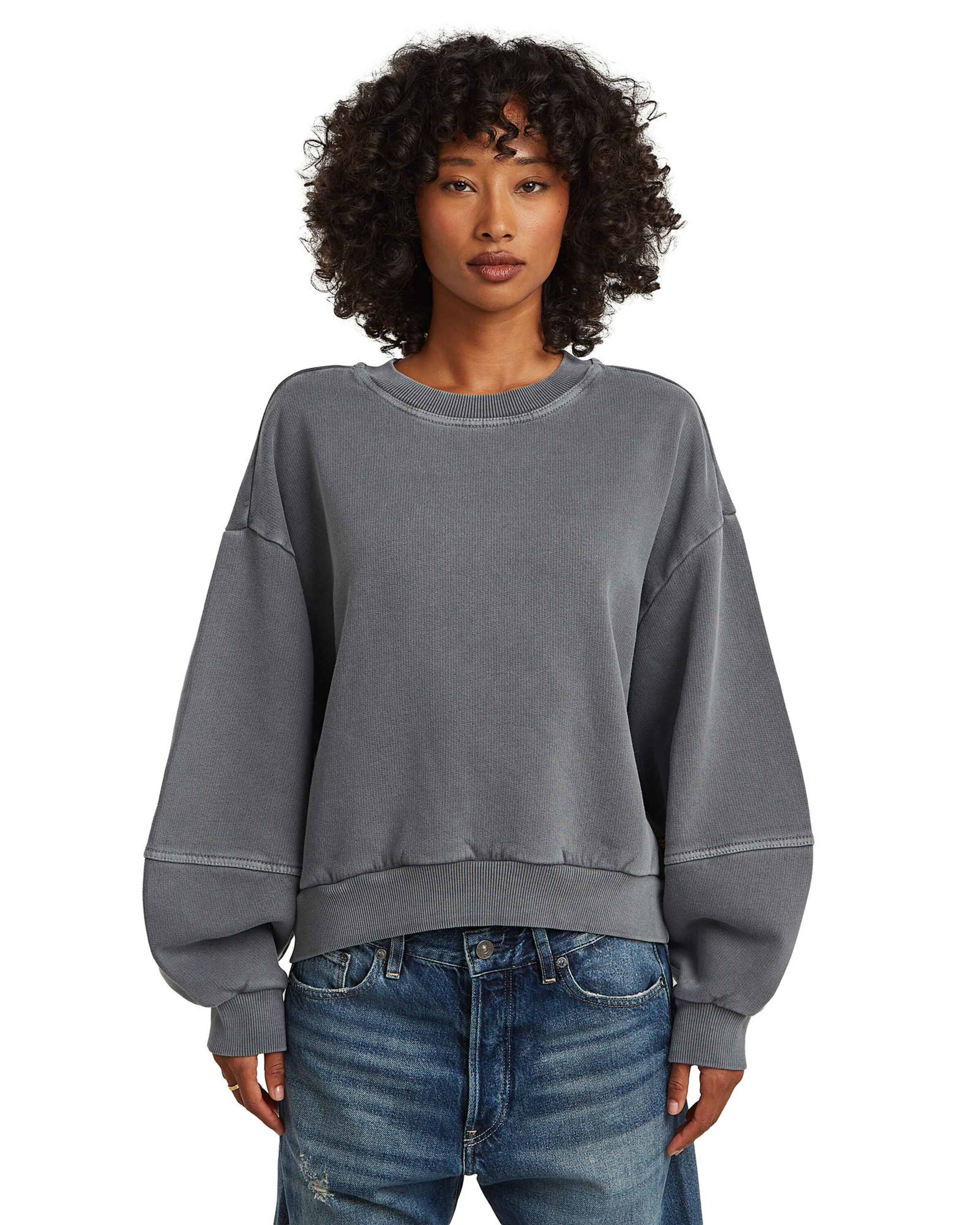 G-STAR Sweatshirt in Grijs: voorkant