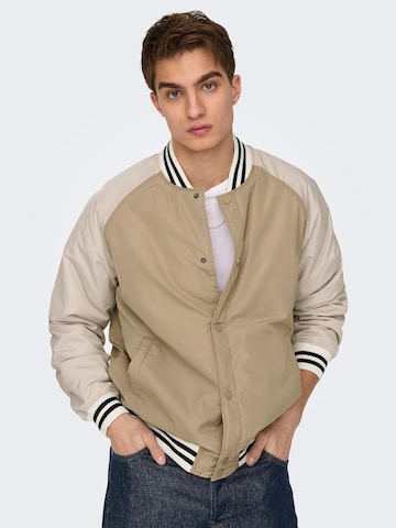 Veste mi-saison 'Chris' Only & Sons en beige : devant