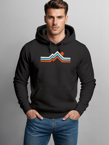 Neverless Sweatshirt 'Mountain stripes' in Black