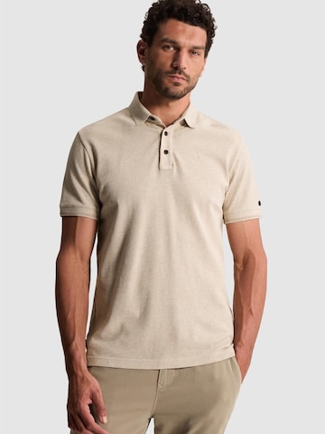 Maglietta 'Slim fit polo shirt with allover texture' di CAST IRON in beige: frontale