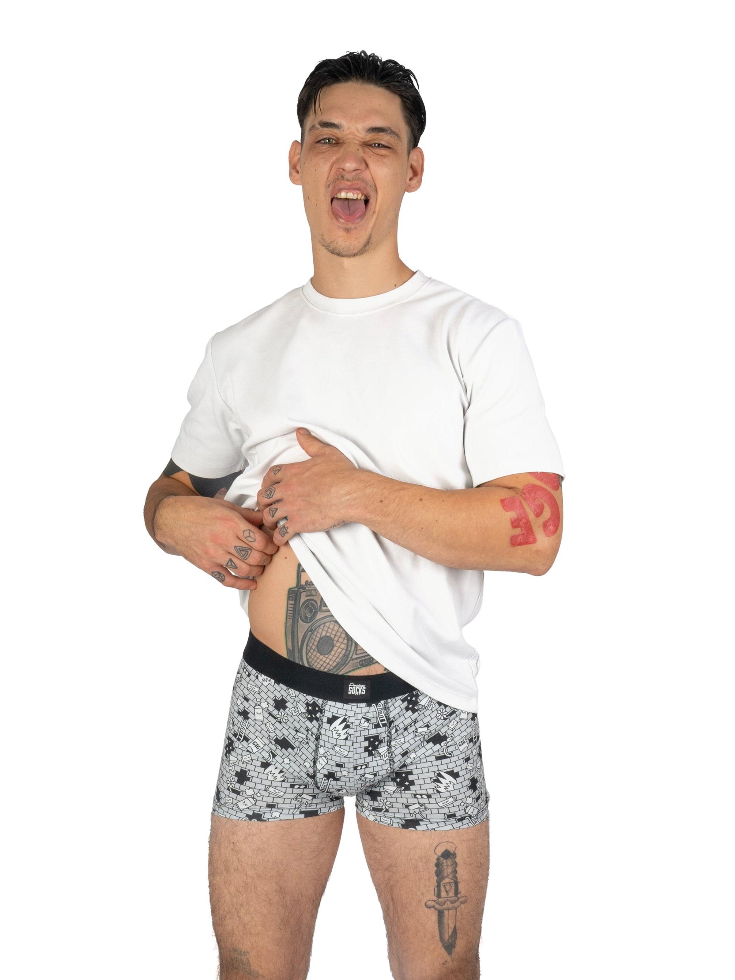 Boxers 'The Wall' American Socks en bleu : devant