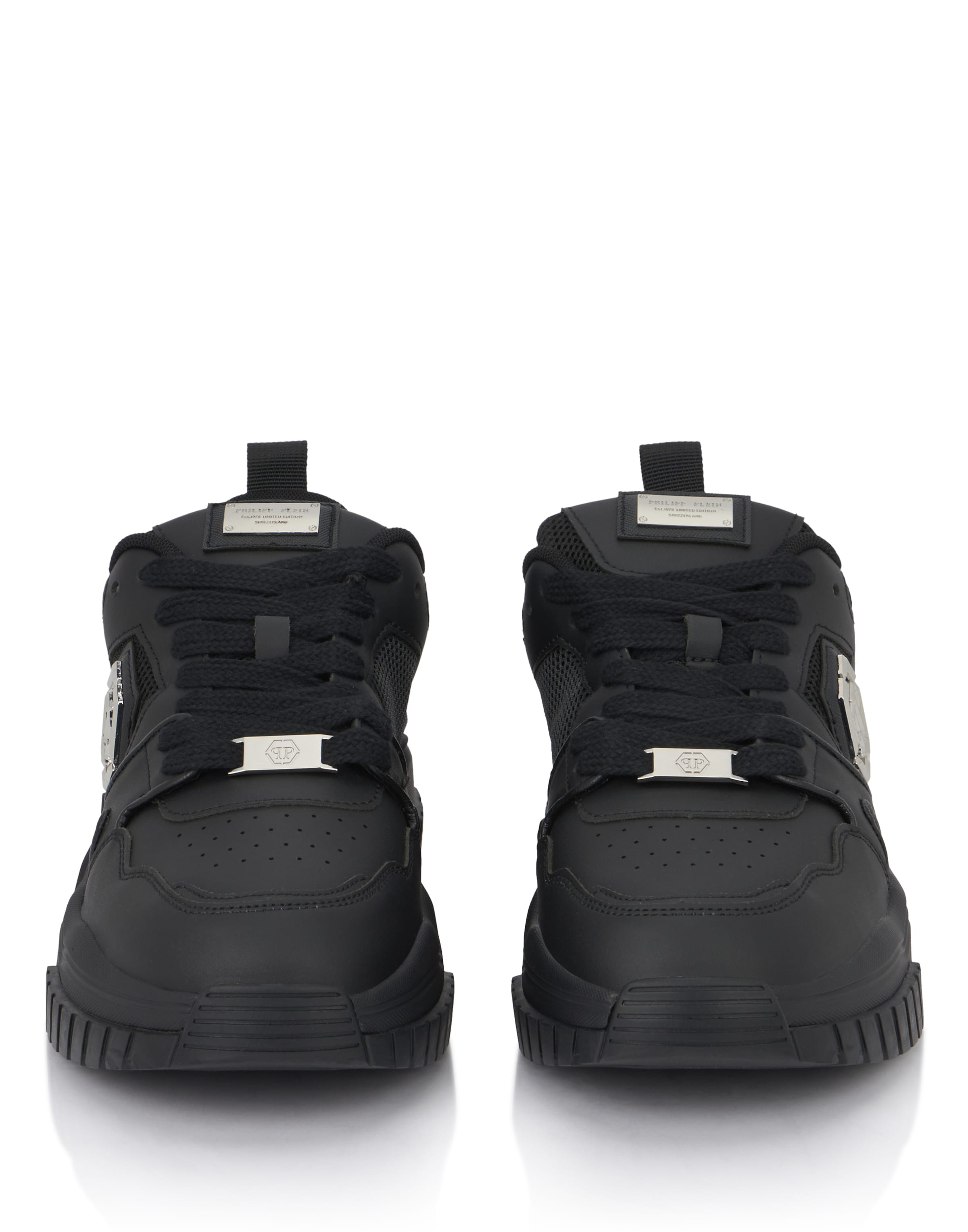 Philipp Plein - Sapatilhas baixas 'Hexagon' em preto