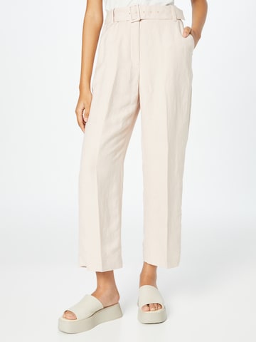 Club Monaco Wide leg Pleated Pants in Pink: front