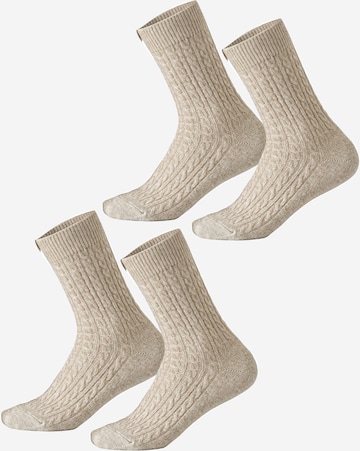 Millo Socken 'Cosy Twist' in Beige: Vorderseite