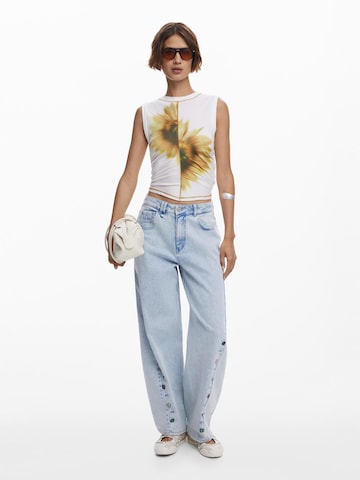 Desigual Majica 'Sunflower' | bela barva