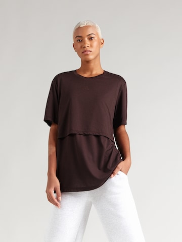 ADIDAS PERFORMANCETehnička sportska majica - smeđa boja: prednji dio