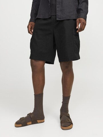 JACK & JONES regular Cargobukser i sort: forside