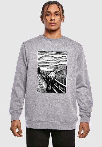 Merchcode Sweatshirt 'APOH - Munch Lino' in Grijs: voorkant