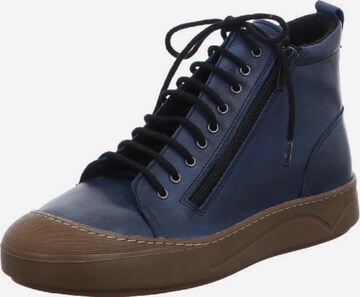 Gemini Lace-Up Ankle Boots in Blue: front