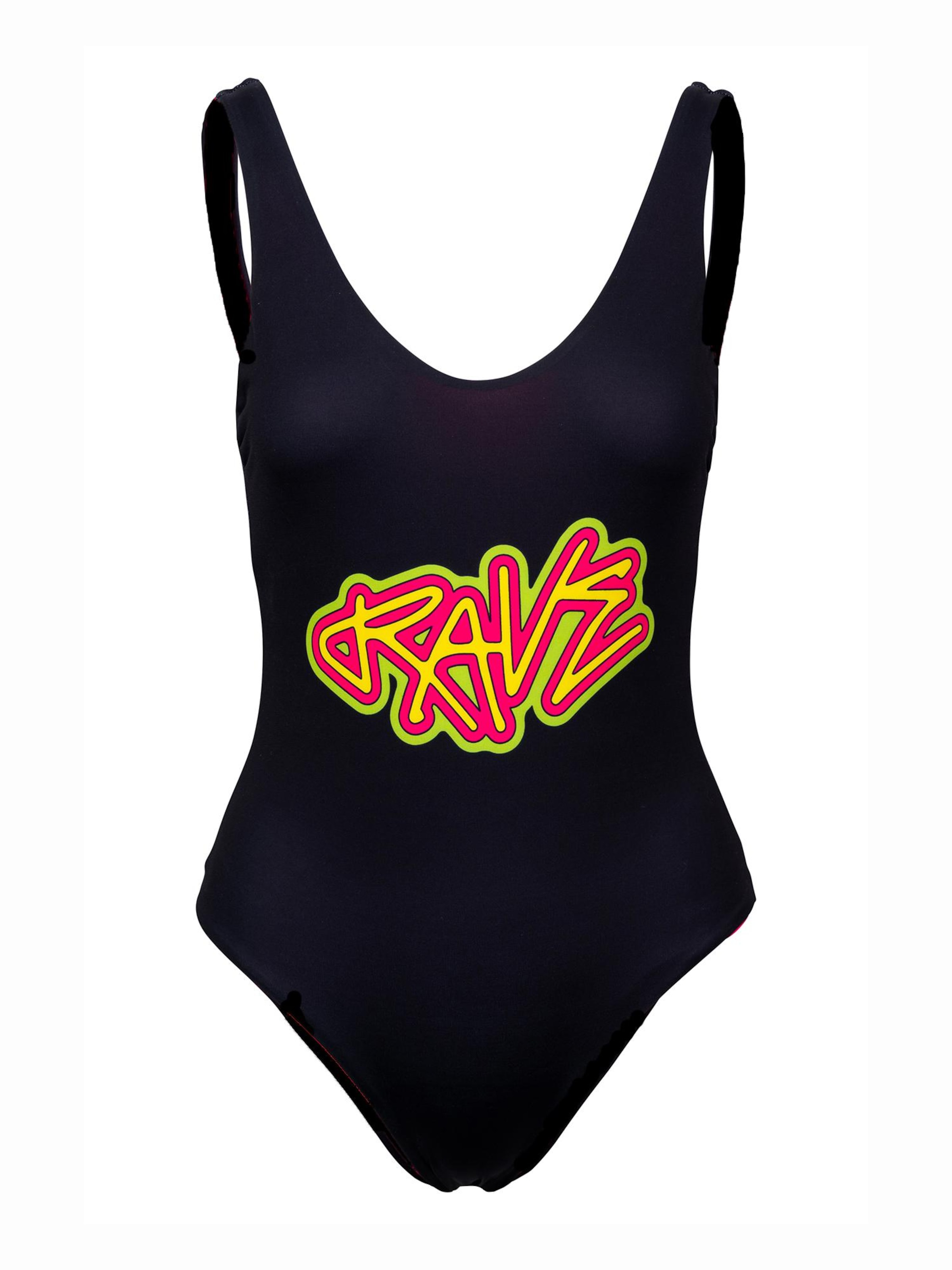 Kalaia Bustier Badpak 'Rave It Reversible Swimsuit' in Zwart: voorkant