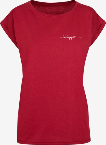 Merchcode T-Shirt 'Be Happy' in Rot: predná strana