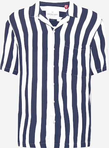 Kronstadt - Ajuste regular Camisa 'Ramon Cuba' en azul: frente
