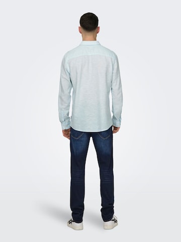Slim fit Camicia 'Caide' di Only & Sons in blu