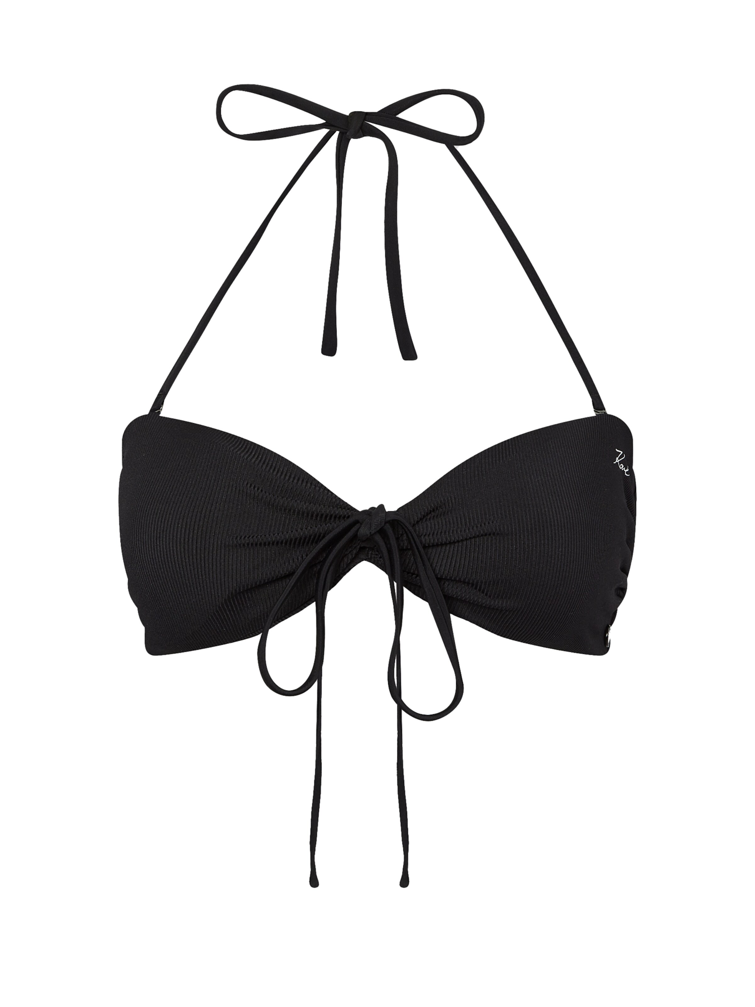Karl Lagerfeld Bandeau Bikinitop in Schwarz: Vorderseite