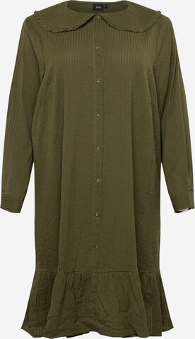 Zizzi Košilové šaty 'LARU' – zelená: přední strana
