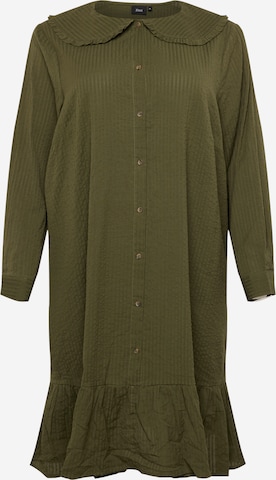 Robe-chemise 'LARU' Zizzi en vert : devant