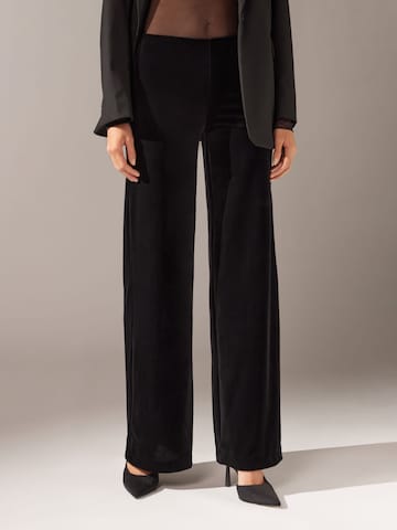 CALZEDONIA Wide leg Pants in Black
