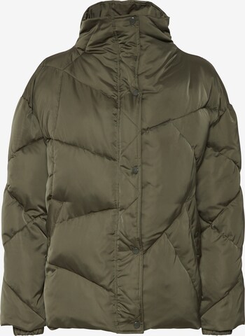 PULZ Jeans Between-Season Jacket in Green: front