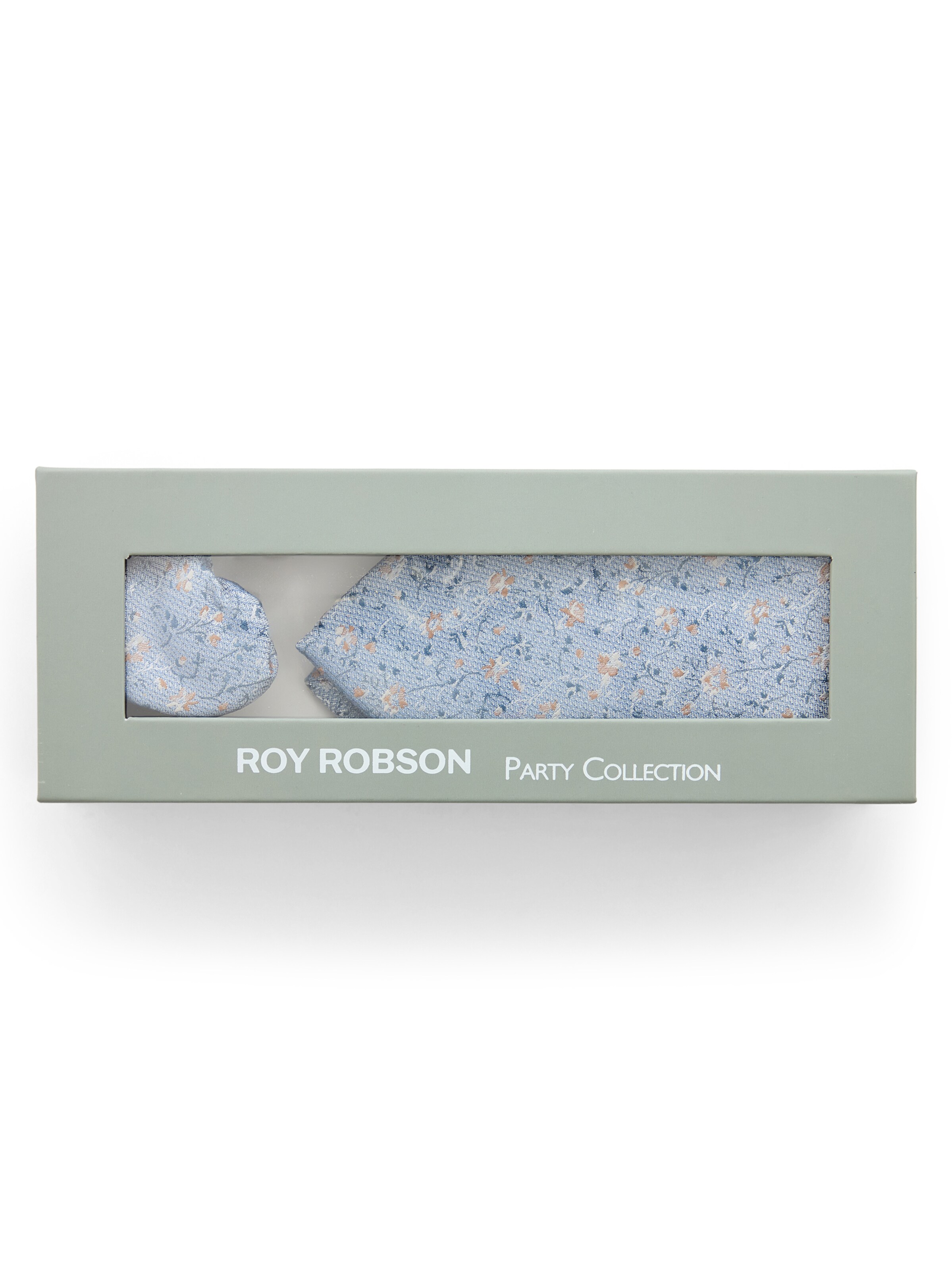 ROY ROBSON Set: Fliege und Einstecktuch in Blau