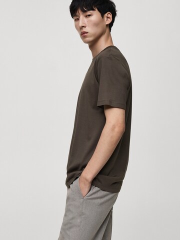 MANGO MAN T-shirt 'BELLOW' i brun