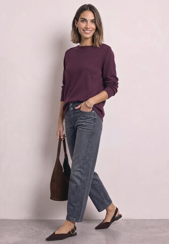 STREET ONE Basic Pullover mit U-Boot-Ausschnitt in Rot