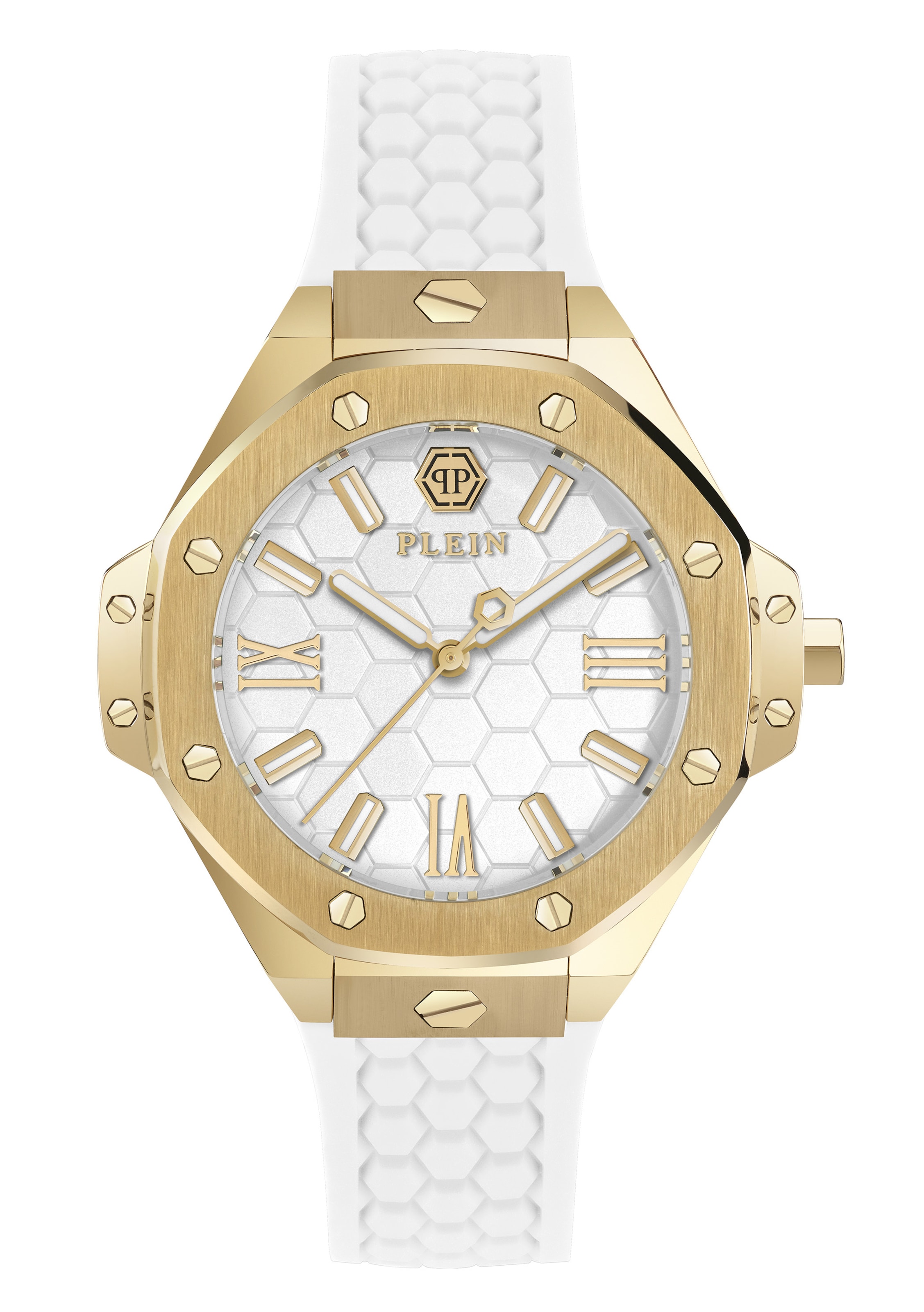 Montre à affichage analogique Philipp Plein Watches en blanc : devant