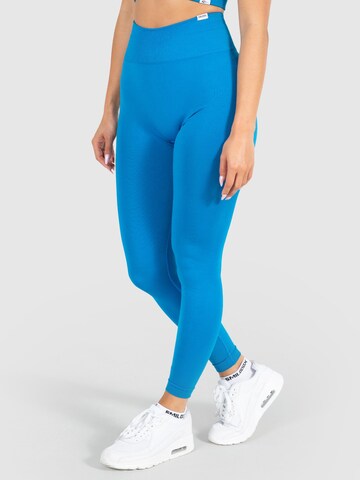 Smilodox Skinny Workout Pants 'Amaze Scrunch' in Blue: front