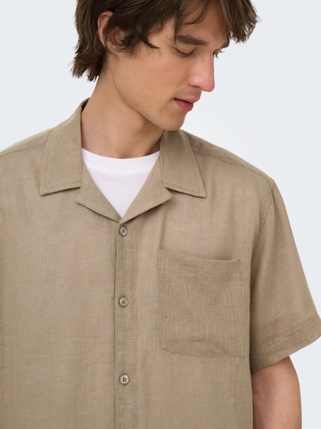 Only & Sons Comfort fit Koszula 'ONSLaurence' w kolorze brązowy