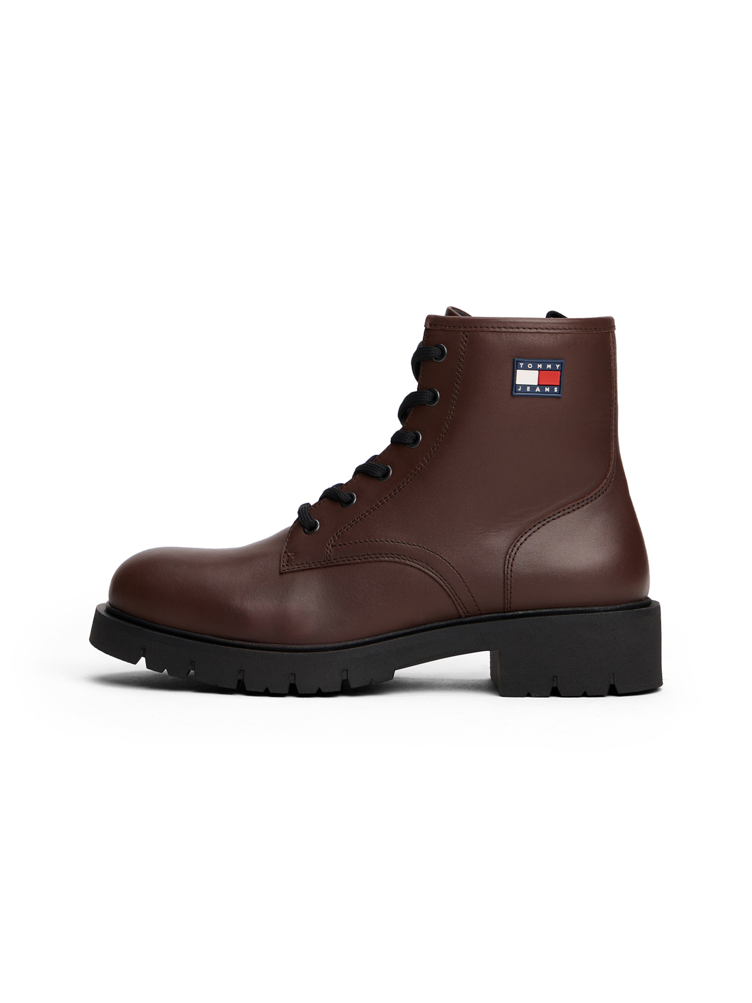 Stivaletto stringato di Tommy Jeans in marrone: frontale