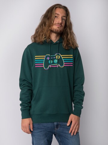 Watapparel Sweatshirt ' Retro Joystick ' in Groen: voorkant