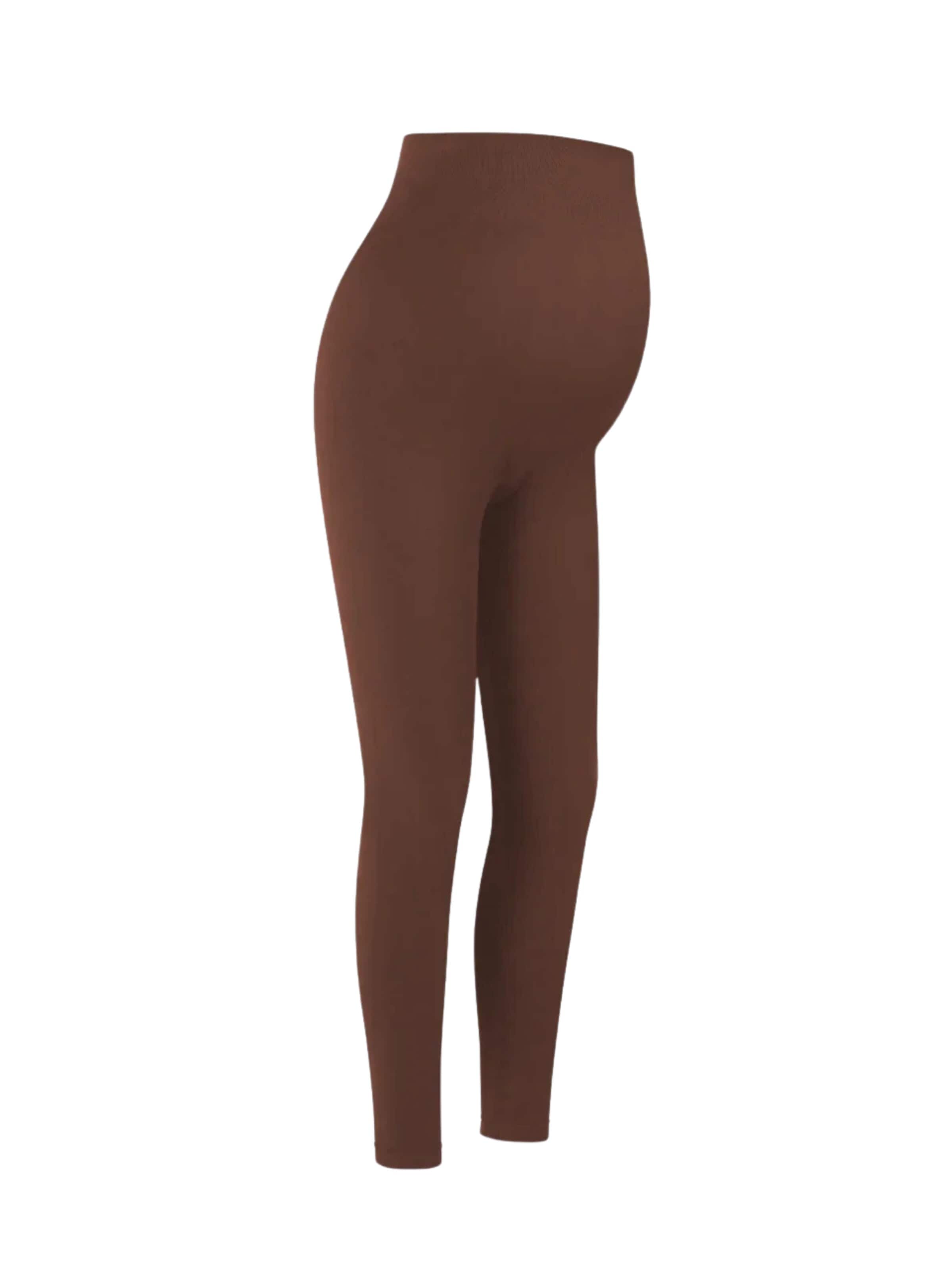 cfab (formerly creamy fabrics) Leggings 'Seamless Umstandsleggings' i brun: framsida