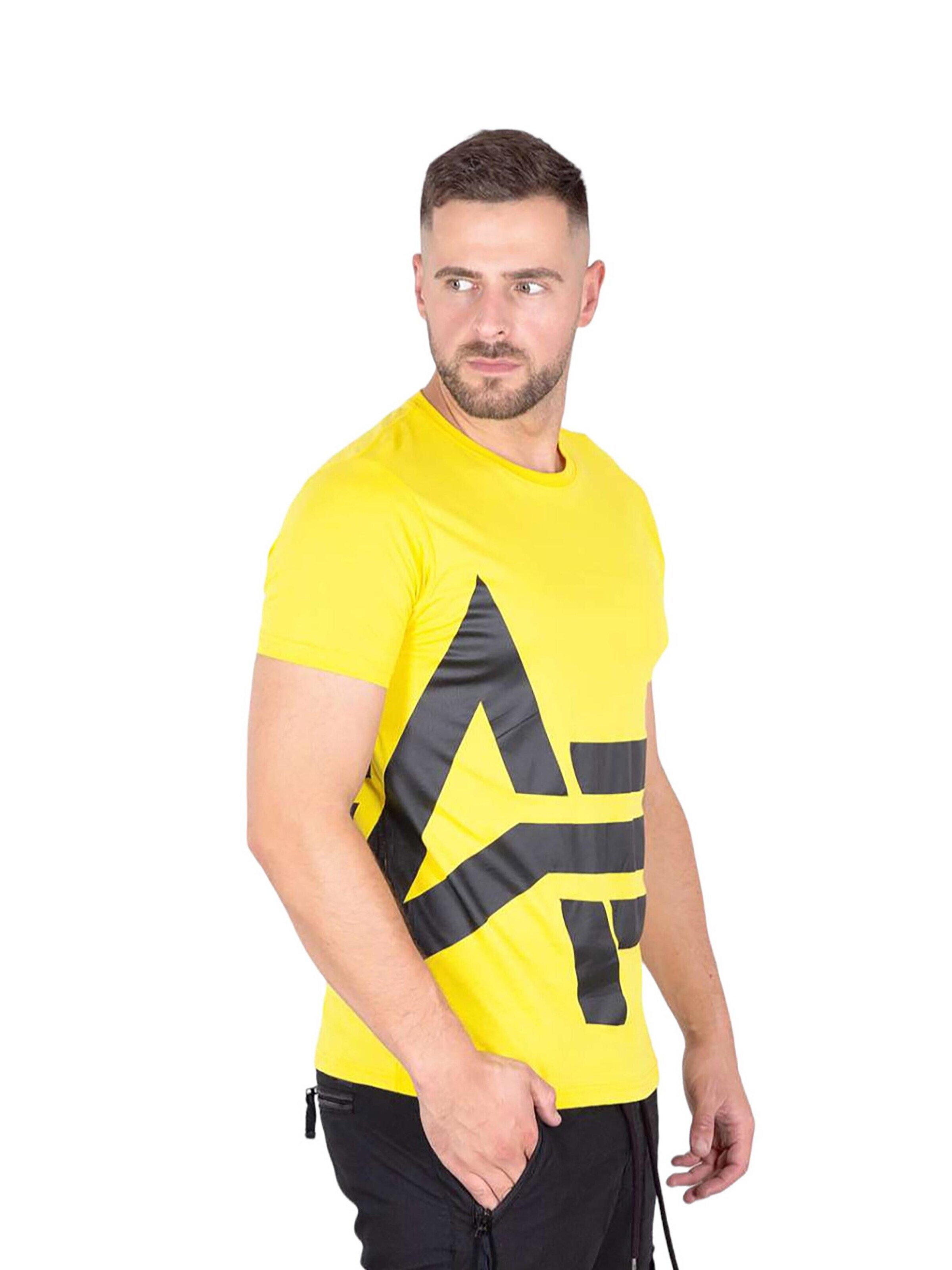 ALPHA INDUSTRIES Shirt 'Side Logo'‌‌‌‌‌‌‌‌‌‌ in Gelb