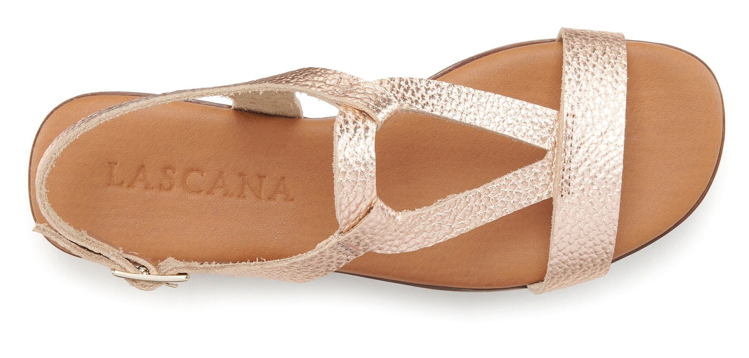 LASCANA Sandali s paščki | zlata barva