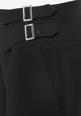 LASCANA Zúžený Kalhoty s puky – černá