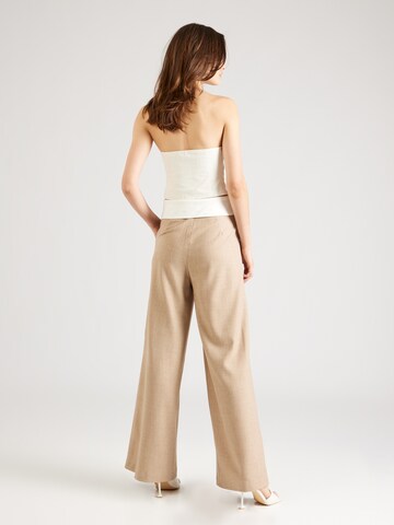 Nasty Gal Wide leg Pleat-front trousers in Beige