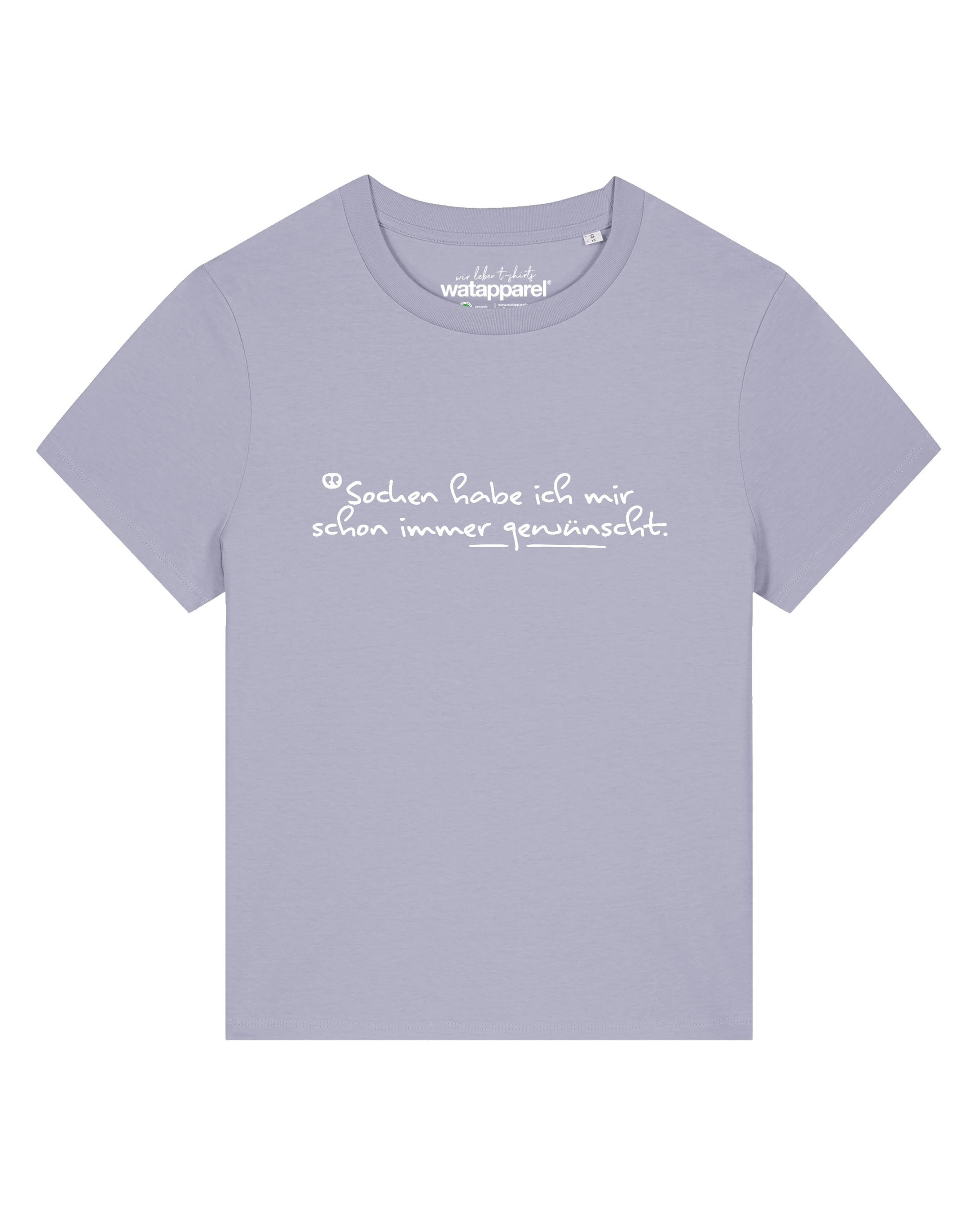 T-shirt 'Socken Habe Ich Mir Schon Immer Gewünscht' Watapparel en violet : devant