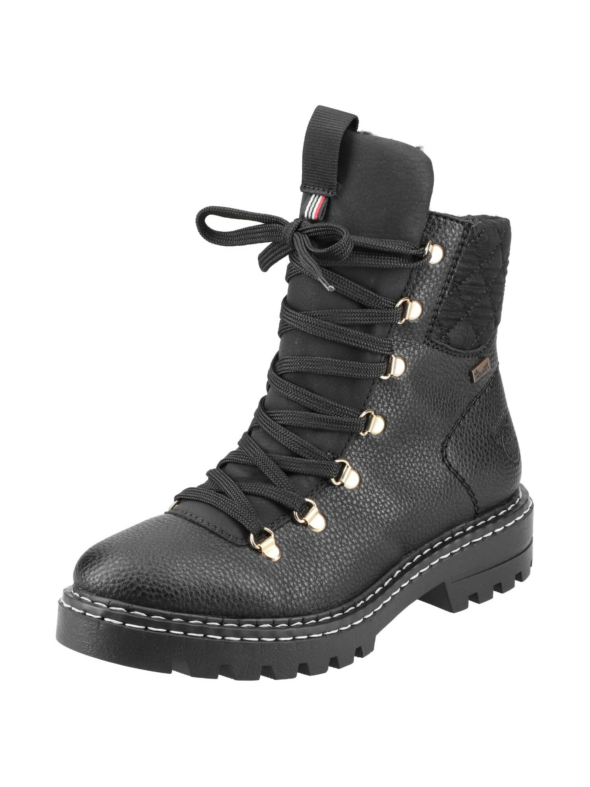 Rieker Lace-up bootie in Black: front